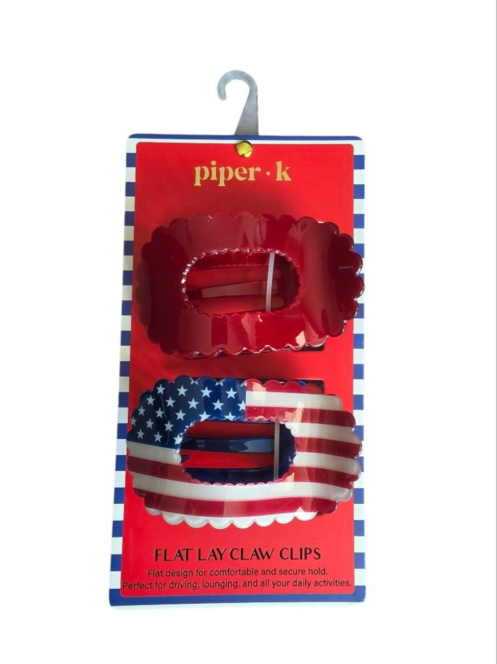 Piper K Patriotic Flat Lay Claw Clips